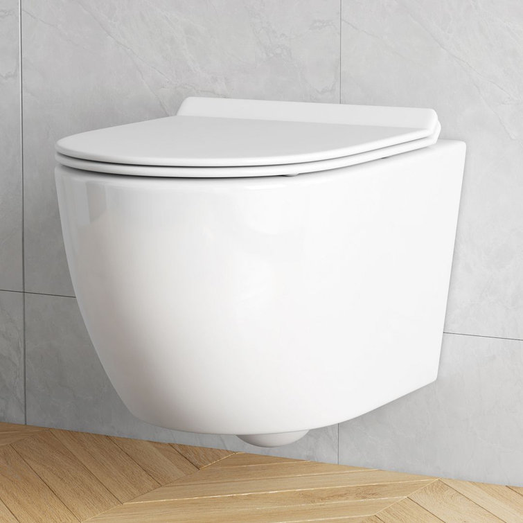 Belfry Bathroom Grisby Elongated Wall Mount Toilet Wall Hung Toilet